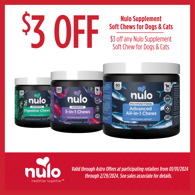 Nulo $3 Off Supplement Soft Chews @ Sunset Feed Miami