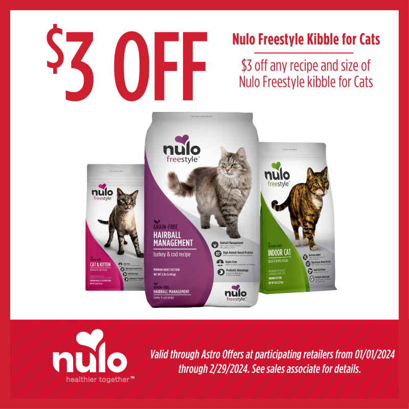 Nulo $3 Off Freestyle Kibble for Cats @ Sunset Feed Miami