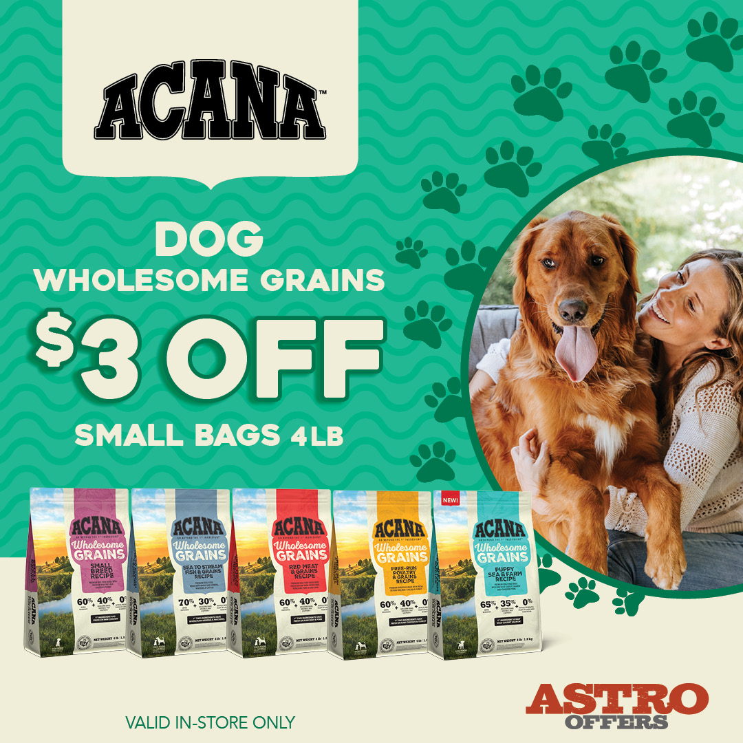 $3.00 OFF Small Bags of Wholesome Grains Dog Food