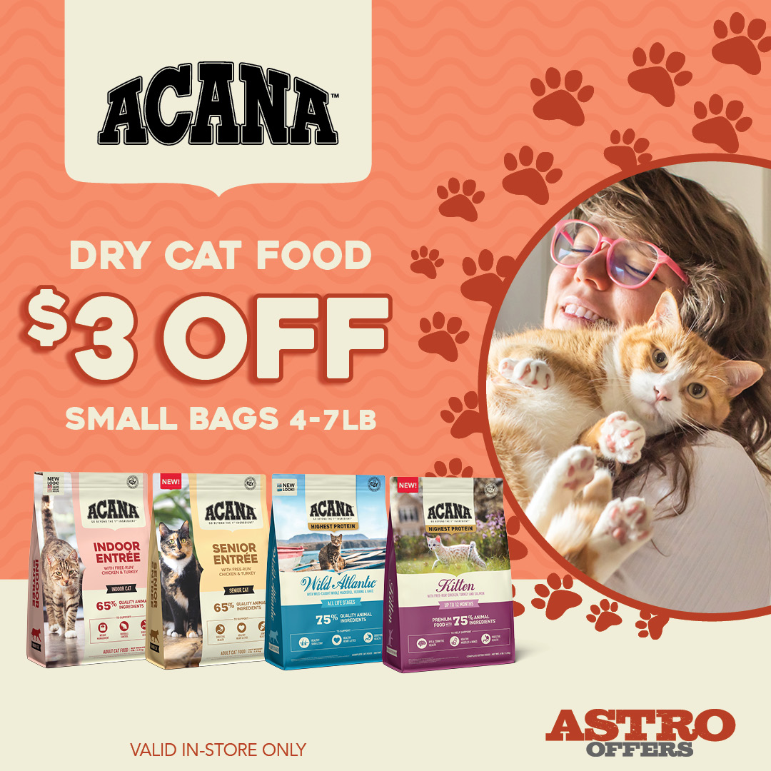 $3.00 OFF Small Bags of Dry Cat Food